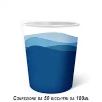 Foto articolo dell\'articolo BICCHIERE ACQUA IN CARTA DA 180 ML COLORATO ONDA BLU X 50 PZ