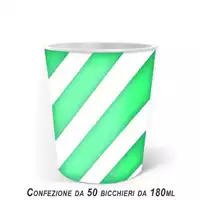 Foto articolo dell\'articolo BICCHIERE ACQUA IN CARTA DA 180 ML VERDE/BIANCO X 50 PZ