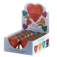 Foto articolo dell\'articolo EXPO' LINDT MULTICOLOR CUORI LATTE 40 PZ X 24 GR