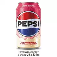 Foto articolo dell\'articolo PEPSI STRAWBERRY N CREAM 24 PZ X 330 ML